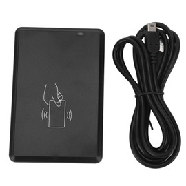 RFID Reader, Smart USB 13.56MHz ID IC Card Reader, Plug and Play Quick Reading RFID Scanner for Access Control System, Home Security (Black)