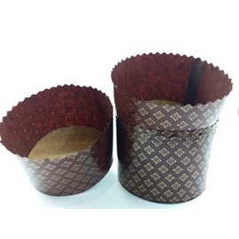 8 oz Panettone Paper Mold | 25 Pack | Brown Round Non Stick Panettone Paper Baking Molds Universal - Brown Design W 3.55 x H 3.35-In by SHSH trade group