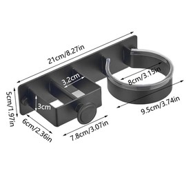 SSEHCWAN Hair Dryer Holder Wall Mounted, Straightener Holder Self Adhesive Hairdryer Holder Stainless Steel Hair Dryer Stand Styling Care Tools Organizer for Bathroom Barber Dressing Table Hotel