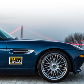 SUNHADO [7.5"x4.5"] New Driver Calm The F*#k Down Car Magnet Funny New Driver Car Magnet, Gifts Decorations Car Truck Vans