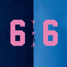 8" Magenta -Toned Iron on Numbers for Clothing，Jersey Numbers，Large Iron on Numbers for Jersey Heat Transfer Numbers for Sports Uniform Baseball Football T-Shirt (Style A) (Bubble-Gum 6 or 9)