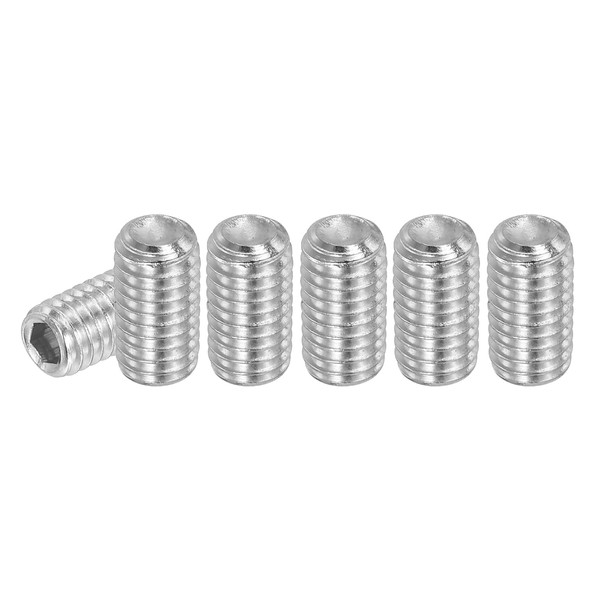 PATIKIL 30 Pcs Hex Socket Grub Screw, M6x8mm Flat Point