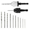 JIYIN 2Pcs Drill Chuck Adapter Keyless with 10Pcs Drills, 1/4
