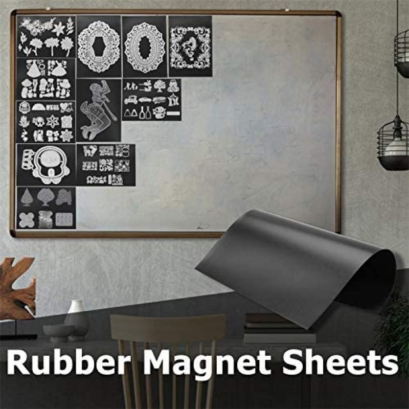 40Pcs Rubber Magnetic Sheets Thickness with Clear Stamp Die Storage