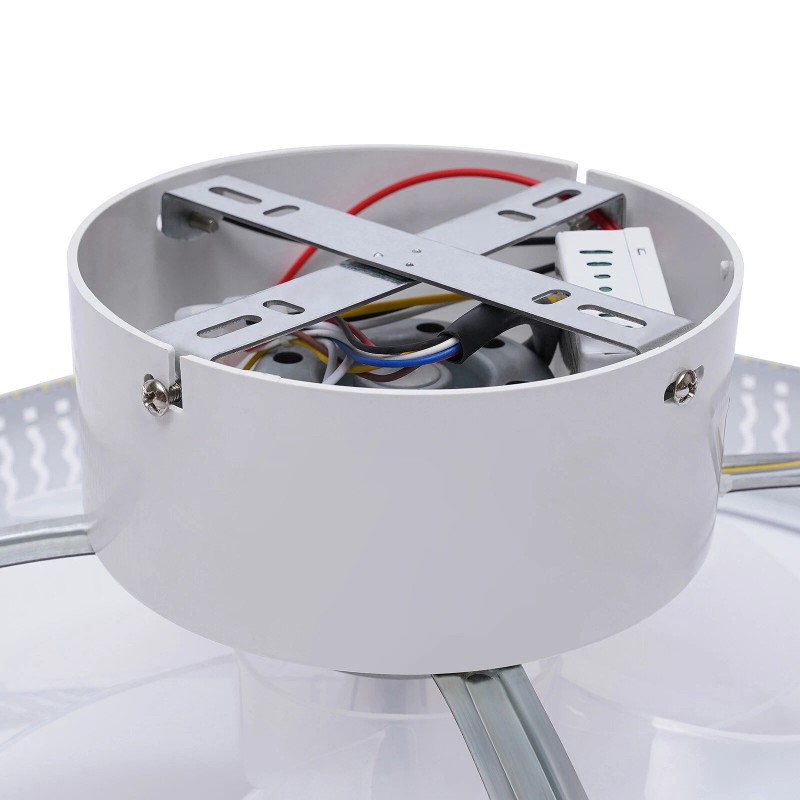 20.5" Enclosed LED Ceiling Fan with Lighting, Modern Chandelier Acrylic