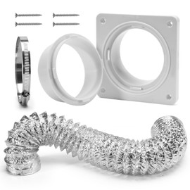 VIWINVELA Dryer Vent Hose Connector Kit - Dryer Vent Wall Plate with Hose - Dryer Duct Connector with Quick Connect & Disconnect Dryer Dock Connector (Dryer Vent Connector with 4in-5ft Hose)