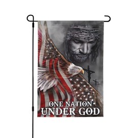 ZMAMei One Nation Under God Garden Flag 12.5""X18"" Inch Double-Sided Patriotic Garden Flag Vibrant Color Outdoor Decor Yard Sign, Horse 3