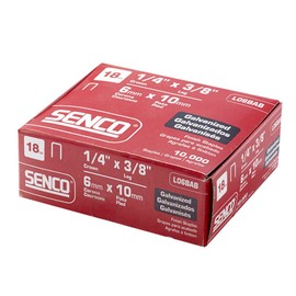 Senco L06BAB 18 Gauge by 1/4-inch Crown by 3/8-inch Electro Galvanized Staples (10,000 per box)