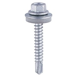 Timco - Metal Construction Heavy Section Screws - Hex - EPDM Washer - Self-Drilling - Zinc (Size 5.5 x 32-100 Pieces)