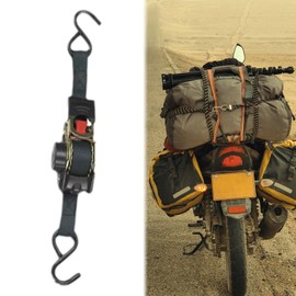 LOVIVER Retractable Auto Ratchet Strap Self Retractable Tie Down Strap Premium Adjustable Length with S Hooks for Trailers Truck Boat, Black