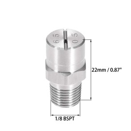 uxcell Flat Fan Spray Tip - 1/8BSPT Male Thread 304 Stainless Steel Nozzle - 65 Degree 1.4mm Orifice Diameter - 2 Pcs