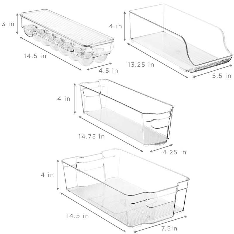 Sorbus Fridge Organizer Bins – Set of 8 Refrigerator Organizers