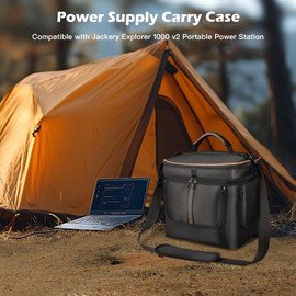 EUGOOCX Portable Power Station Carrying Storage Bag Compatible with Jackery Explorer 1000 V2, Travel Protective Case for Power Supply, Charging Cable and Accessories