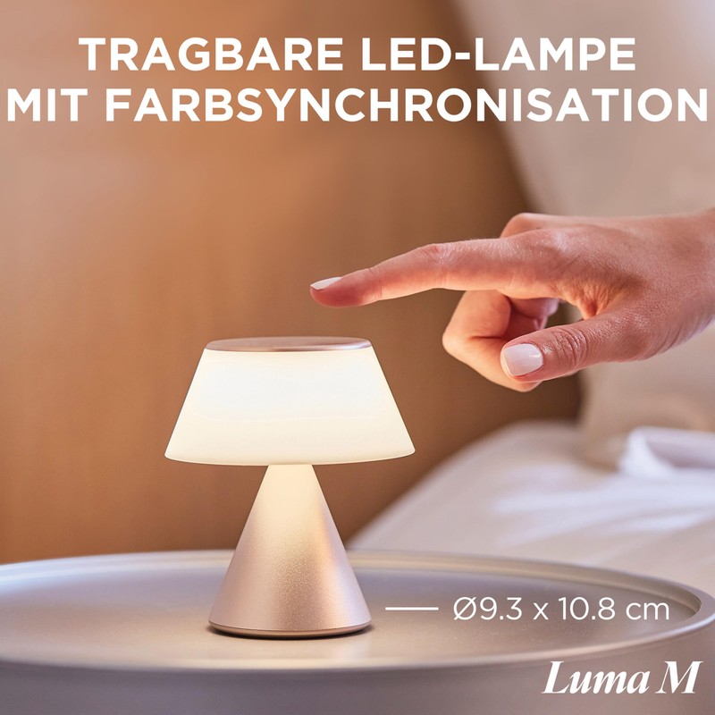 Lexon Luma M LED Desk Lamp, Wireless Table Lamp with