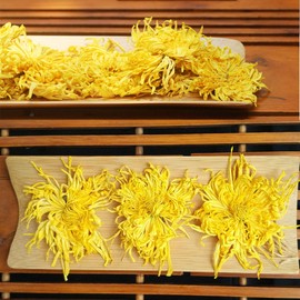 Gold Chrysanthemum 4 Pieces 4g/pc a Large Cup of Organic Herbal Tea in Summer Herbal Tea Scented Tea Flower Tea Botanical Tea Herbs Tea Green Tea Raw Tea Green Food Flowers Tea Health Tea Chinese Tea