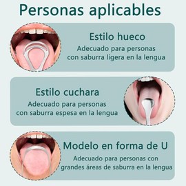 Limpiador De Lengua, Raspadores De Lengua Reutilizable, cepillo de lengua Acero Inoxidable De 6 Piezas, Para Un Aliento Fresco Y Cuidado Bucal