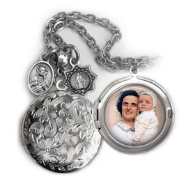 St. Gianna Molla Locket Necklace, Patron Saint Confirmation Gift, Italian Charms, Catholic Jewelry