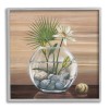 Stupell Lotus and Palm Plant in Rock Vase Still-Life Framed