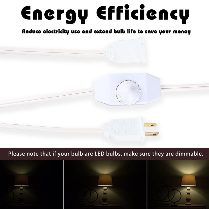 Leymays Lamp Dimmer Switch Extension Cord Plug in Dimmer -