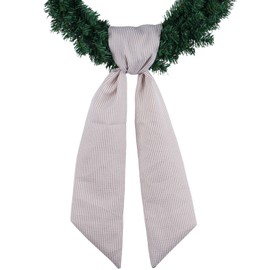 NUVCELKA Brown Striped Wreath Sash for Front Door Wreath, 5.12" Wide x 54.33" Fall Thanksgiving Neutral Holiday Door Ribbon Decorations Wedding