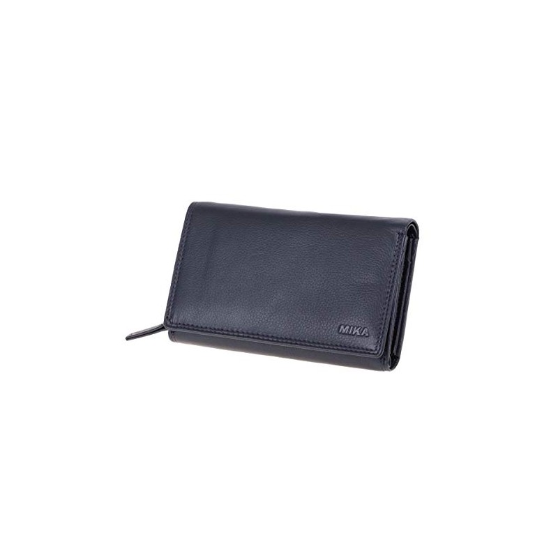 MIKA 42166 Women's Genuine Leather Wallet in Landscape Format with