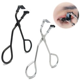 Forahome Eyelash Curler for Partial Use, Set of 2 Colors, Easy to Use, Bureler, Firmly Curled, Natural Curves, Makeup Supplies, Stainless Steel, Durable, Convenient to Carry (2 Color Set)
