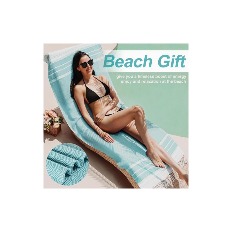 Genovega Oversized Turkish Beach Towels Set - Quick Dry &