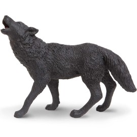 Safari Ltd. Black Wolf Figurine - Detailed 3.7" Plastic Model Figure - Fun Educational Play Toy for Boys, Girls & Kids Ages 3+