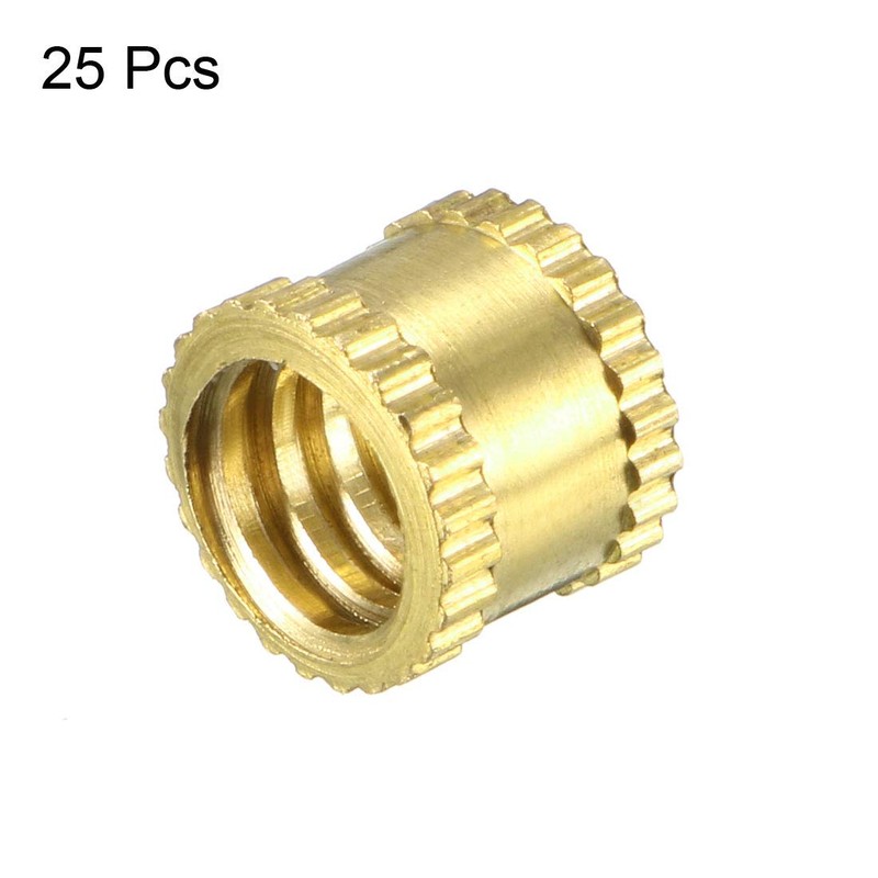 sourcing map Knurled Insert Nuts - 25Pcs 1/4-20 Female Thread