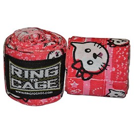 Ring to Cage Handwraps Mexican Style Stretchable- Patterned 180" (Pink Kitten)