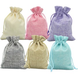 Bolsas de Yute 30 Costalitos de Arpillera con Cordón Bolsitas para Dulces Regalo Recuerdo de Lino para Bodas de Joyería para Fiestas, Almacenamiento en El Hogar, Color Mixto