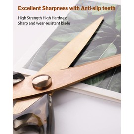 Kitchen Scissors All Purpose, ARCHIKING Kitchen Shears Cooking Scissor, Meat&Poultry Shears,Acrylic Handle Stainless Steel Utility Scissors with Comfort Grip Everyday Use (Brown)