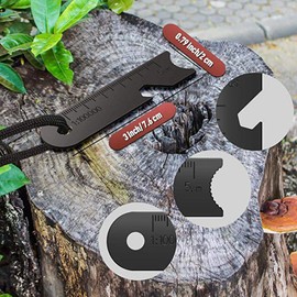 Hopowa Flint Scraper, Pack of 10, Fire Steel Fire Starter Scraper, Corkscrew, Micro Rulers for Outdoor, Survival, Bushcraft