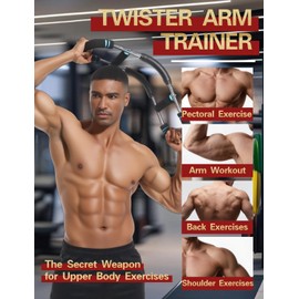 JevenFening Twister Arm Trainer - Adjustable 3-Resistance Levels Chest,Arm,Shoulders,Backs,Inner Thigh Workout Equipment for Men&Women - Ergonomic Home Gym Strength Trainer with Anti-Slip Handles