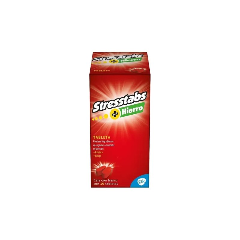Stresstabs Multivitamínico Con Hierro Frasco Con 30 Tabletas Sin Sabor