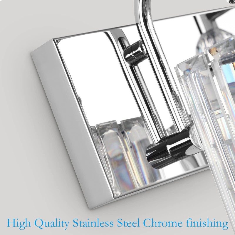 Ralbay Modern Crystal Vanity Light for Bathroom 4 Light 31.5''Chrome