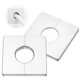 COYUN 2 Stück Rohrabdeckung, ABS Quadrat Rosette Duscharmatur, Selbstklebende Rohrplattenabdeckungen, Quadratische Rohr-Wandabdeckungen für 33 MM Durchmesser Rohr-Dekoration