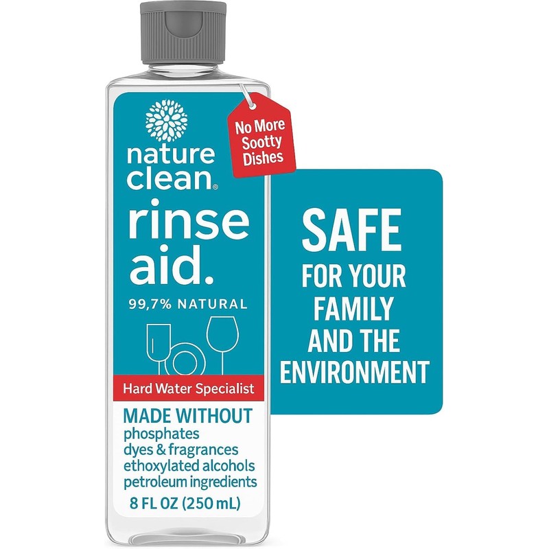 Nature Clean All Natural Dishwasher Rinse Aid Cleaner, Liquid Dishwasher