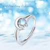 Anillo de estrella de luna de plata de ley 925,