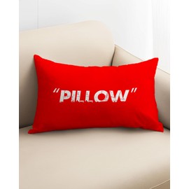 PreLiving Hypebeast Off Red Inspired Pillow Quotation Decorative Throw Pillow Cover,Sneakerhead Decor,Cushion Case for Home Sofa Couch Decoration 12"×20"