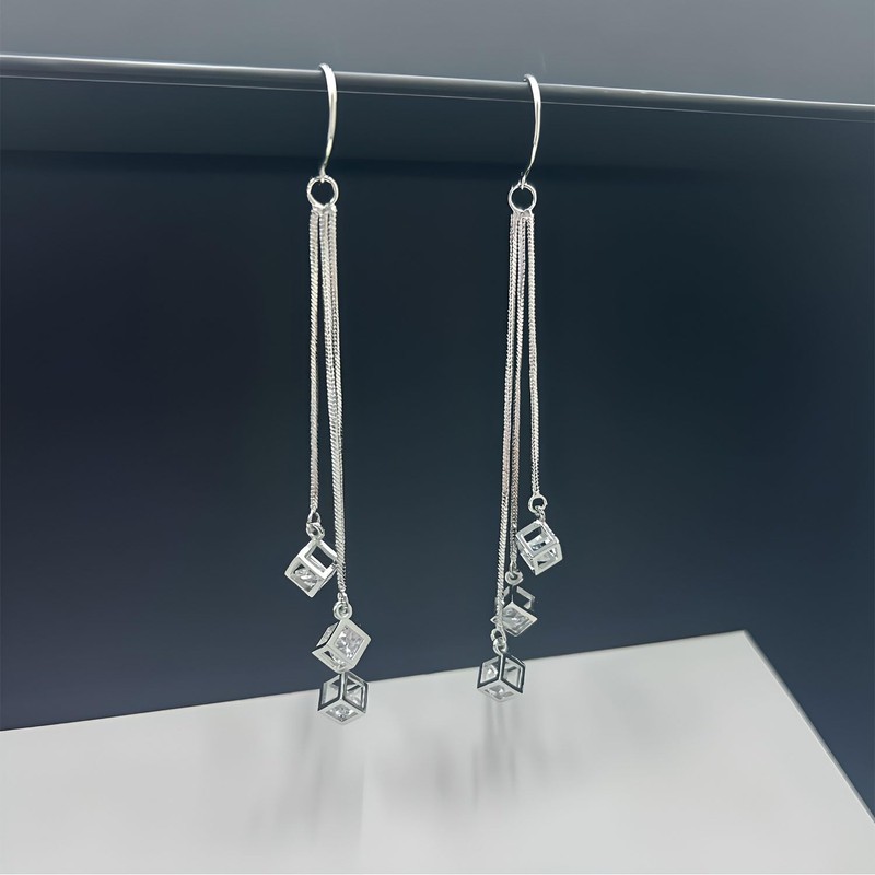 Chain Tassel Earrings for Women Threader Earrings Zircon Dangle Drop