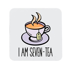 70th Birthday Gift for Women or Men I Am Seven-Tea Printed Coaster Present for 70 Year Old Printed Tea Placemat (Printed Coaster)