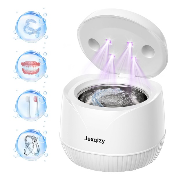 Ultrasonic Retainer Cleaner,45kHz Retainer Cleaner Machine for Dentures, Mouth Guards,