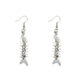 ROSTIVO Fish Bone Grunge Earrings for Women Weird Y2K Punk Dangle Earrings Skeleton Goth earrings