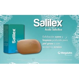 Salilex Barra Limpiadora Facial  Dermolimpiador Libre de Jabón  Para Piel Grasa, Mixta o Acneica  Con Ácido Salicílico  Exfoliación Suave y Limpieza  