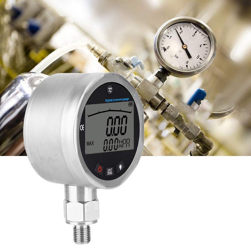 Digital Hydraulic Pressure Gauge, 400BAR 0‑40Mpa 5800PSI Pressure Manometer with