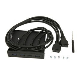 USB Front Panel 4 Ports USB 3.0 Dual 19 Pin Stable Transmission Support Hot Plug 3.5 Inch Front Panel for Computer Case