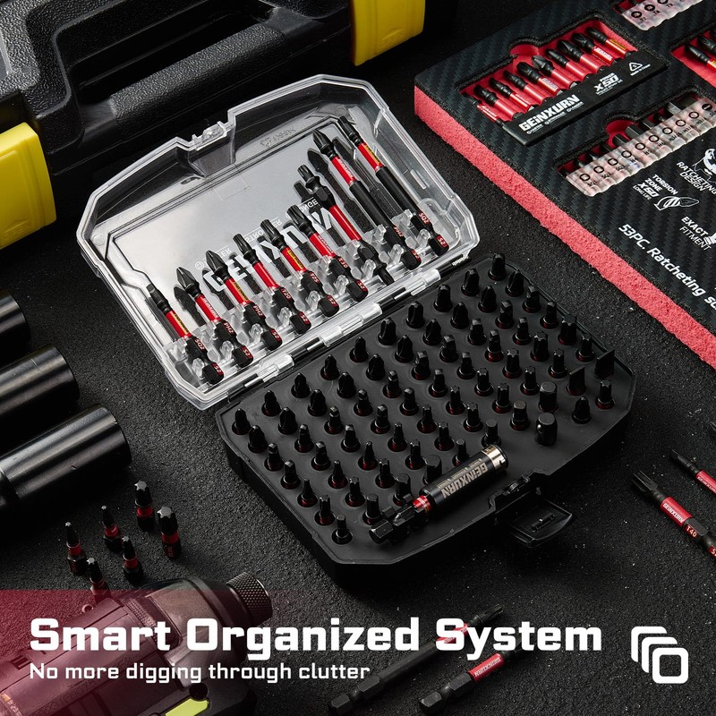 Geinxurn Impact Screwdriver Bits Set, 83Pieces Magnetic Muliti S2 Steel