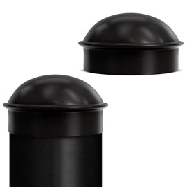 VIVIDA 4" Chain Link Post Caps, Black Post Cap for Chain Link Fence, for 4" OD Pipe, Black Powder Coated, 2 PCS