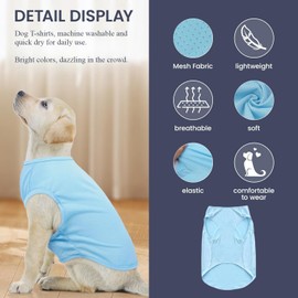 Dog Shirt Summer, Cooling Vests for Dogs, Dog UV Protection T-Shirt, Dog Costume, Dog Shirt Tshirt, Pet T-Shirt for Small, Medium Dogs, Cats, Pet Clothing for Chihuahua, Yorkie (Blue, M)